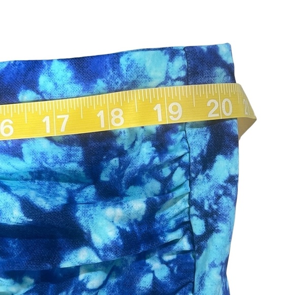 Swimsuits For All Women's Plus Size Shirred High Waist Swim Brief in Blue - Picture 4 of 10
